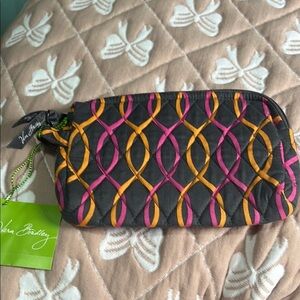 Vera Bradley Pink and Orange Cosmetic Bag with Geometric Pattern